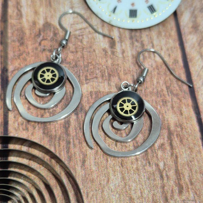 Boucles d'oreilles spirales